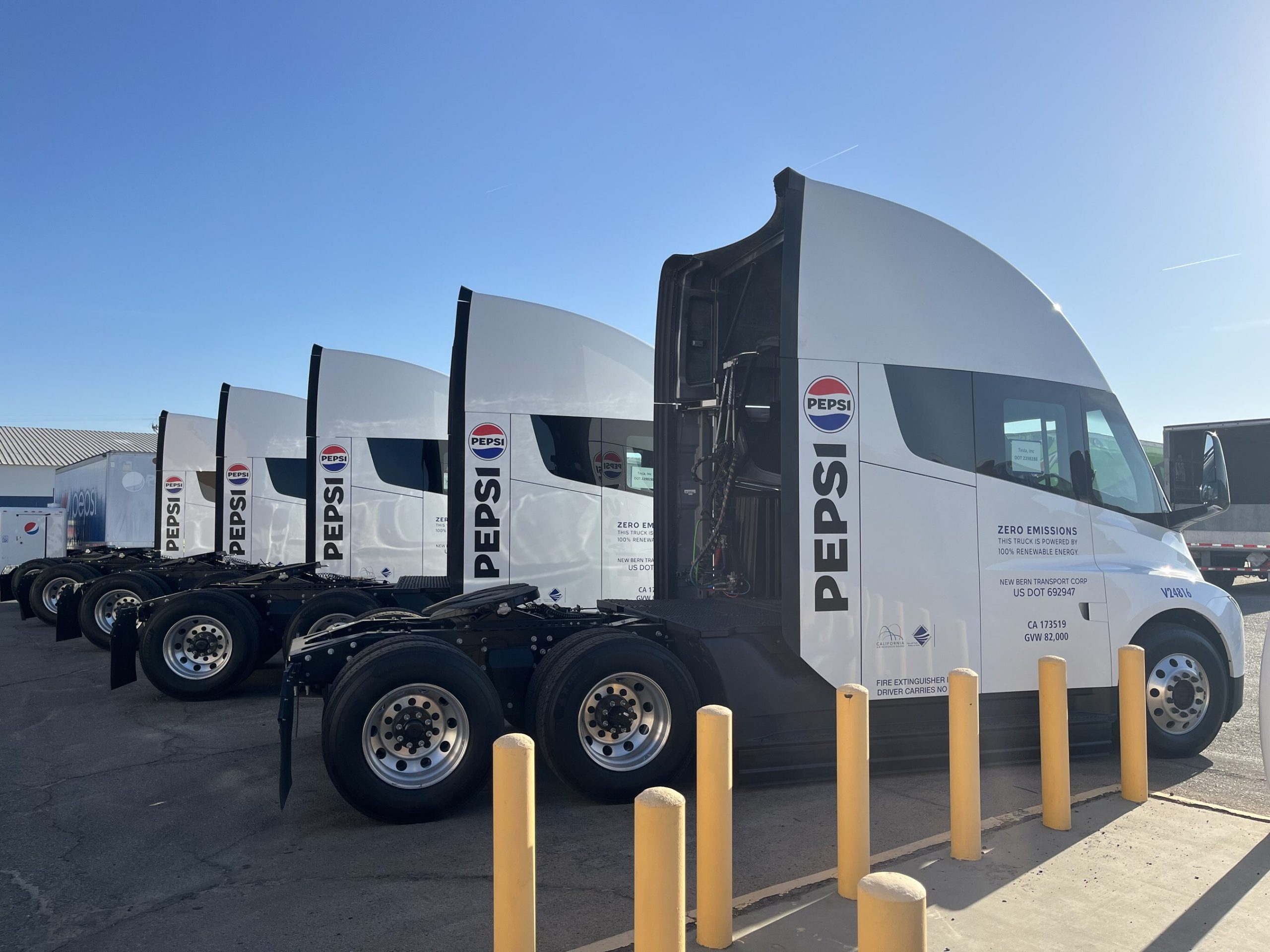 Pepsi Shares Freshly Delivered Tesla Semi Trucks